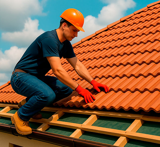 Кровля из цементно-песчаной черепицы в Дмитрове