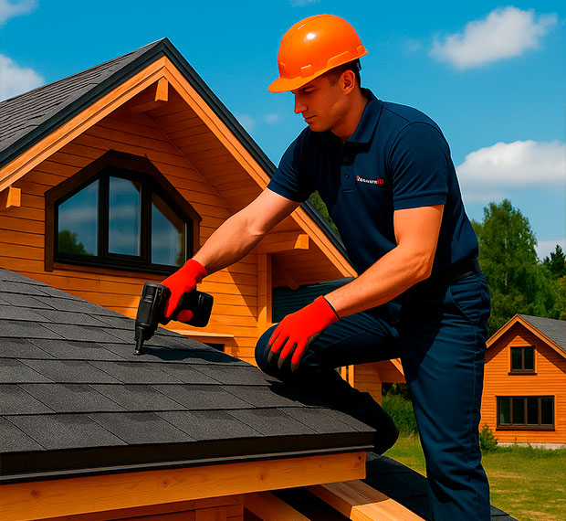 Монтаж кровли из мягкой черепицы в Дмитрове