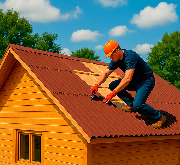 Монтаж кровли из ондулина в Дмитрове