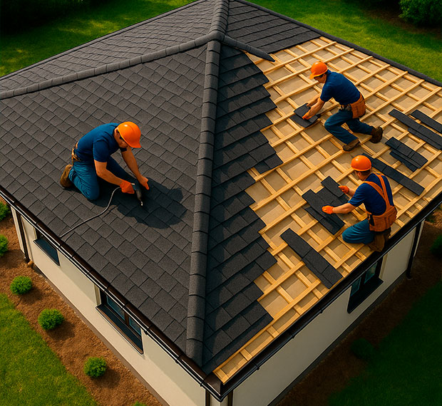 Монтаж четырехскатной крыши в Дмитрове