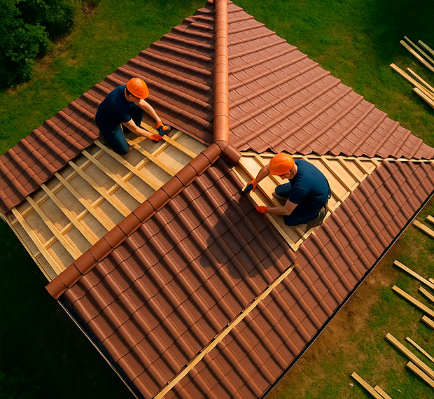 Монтаж 2-скатной крыши в Дмитрове